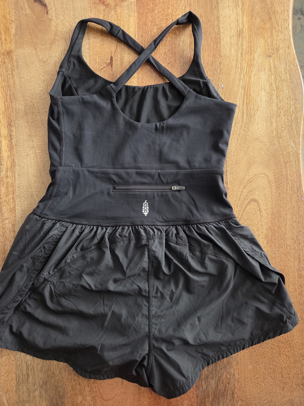Free People Black Crossback Athletic Romper